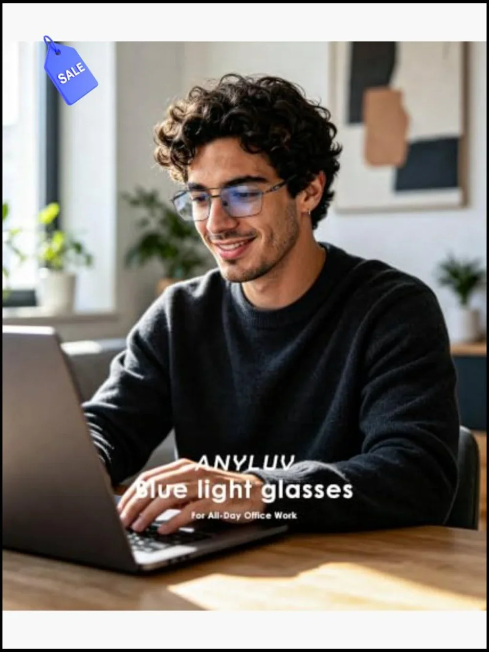 Blue Light Blocking Glasses for Men Women, Metal Frame, Computer Screen Eye